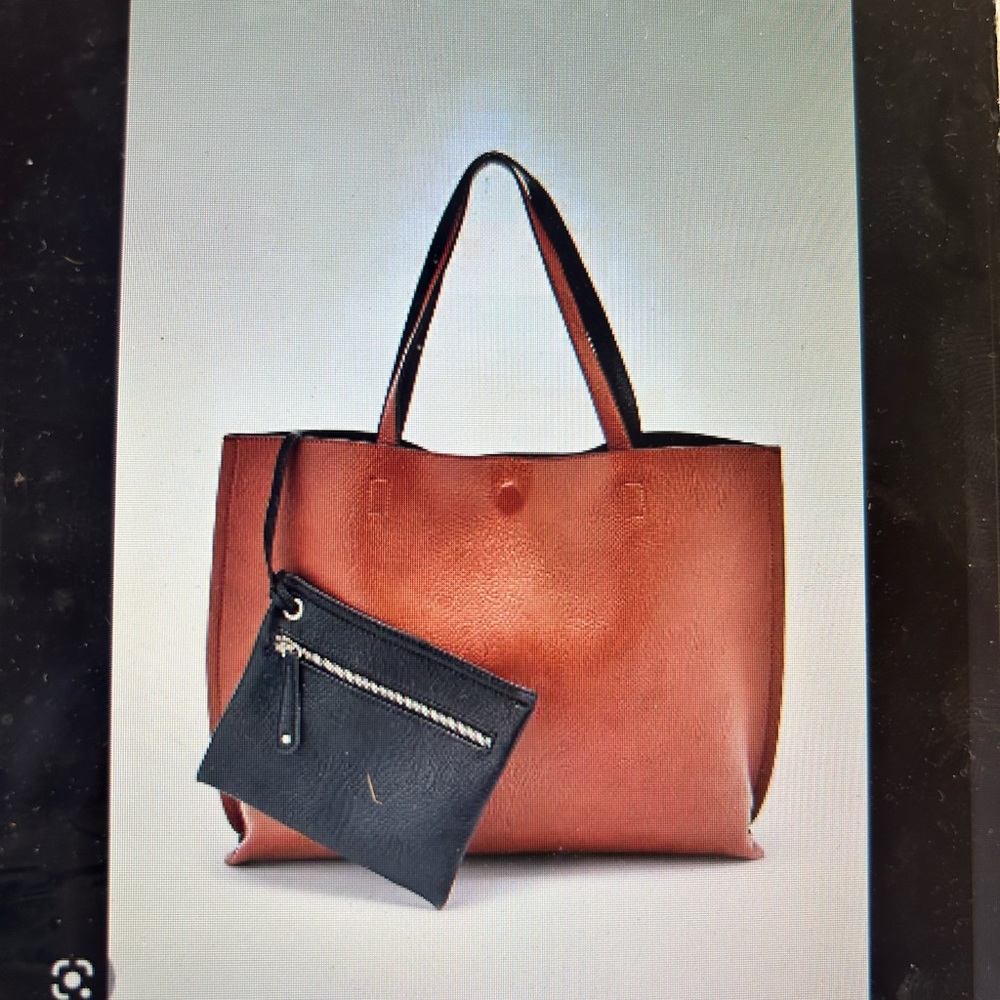 Reversible urban outfitters vegan leather oversized tote bag